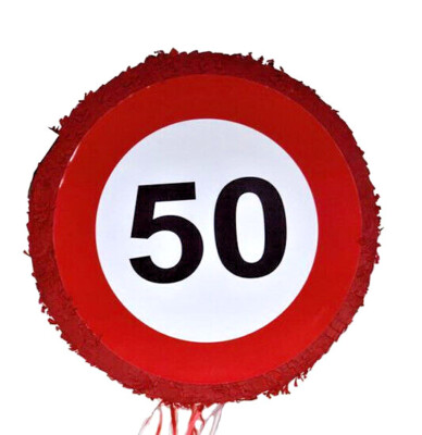   Happy Birthday Geburtstag 50 Jahr Verkehrsschild Pinata Spiel Party Jubiläum