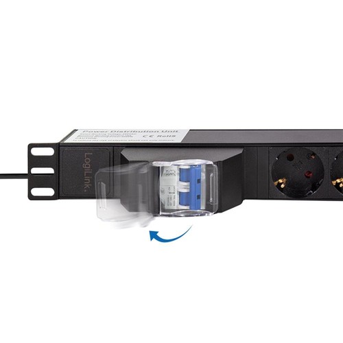 LogiLink PDU6C02 19" Steckdosenleiste 6-fach , mit 2-pol. Leitungsschutzschalter - Bild 4 von 7