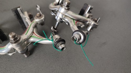 CAMPAGNOLO SUPER RECORD - Road Brake Calipers 70s-80s + 4 Pads - Pinze Freno - Foto 7 di 16