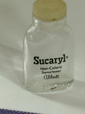 Vintage Abbott Sucaryl Sodium Sweetening Tablet Glass Bottle