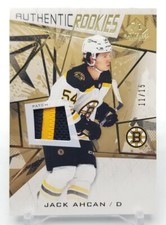 2021-22 SP Game Used JACK AHCAN Authentic Rookies 2 Color Patch /15 Boston Bruin