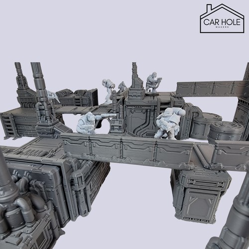 Modular Industrial Terrain - District 0012 | 3D Printed Sci-Fi for 28mm Wargames - Picture 2 of 8