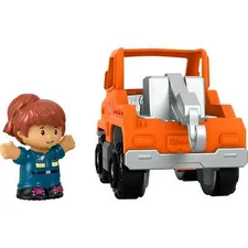 Fisher-Price Little People Help and Go Tow Truck & Figure Set for Toddlers, 2 Pi