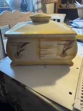 Alte Keksdose Geb&auml;ckdose Art Deco Spritzdekor Keramik
