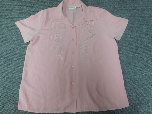 Claudia Richard Womens Blouse 12 pink button down shirt - Picture 5 of 14