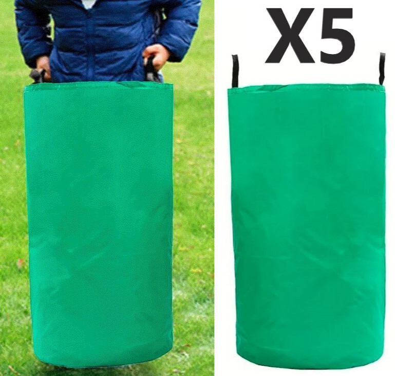 5x Green Jumping Jakes Sports Games Potato Race Sacks