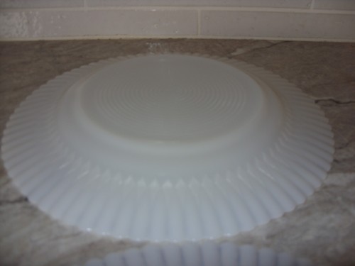 MacBeth Evans 2 Pétalos Monax Blanco Leche Vidrio 9" Platos de Cena Fondo Anillado - Imagen 8 de 8