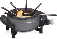 12-Cup Electric Fondue Pot Set with Temperature Control, 6 Color-Coded Forks