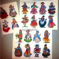 20 Vintage Dolls Of The World Scrapbook Stickers Peel & Stick (no Cutting) 20 Vintage Dolls Of The World Scrapbook Stickers Peel & Stick (no Cutting)