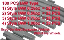 100 Pcs ASSORTMENT CLIP-ON WHEEL WEIGHT BALANCE IAW STYLE 0.25 0.50 0.75 1.00 oz