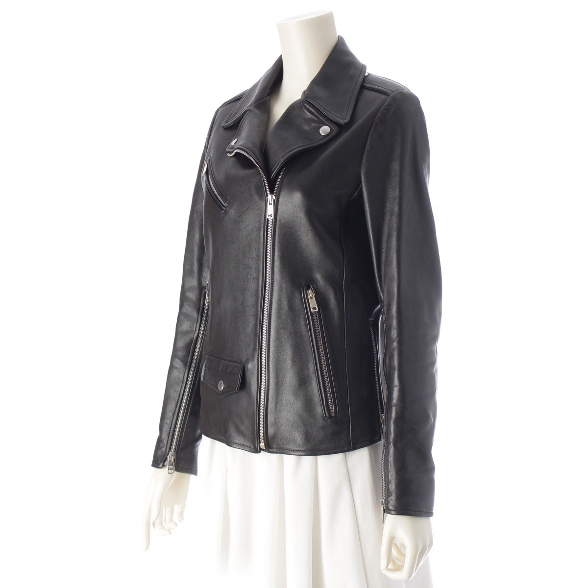 PRADA Nappa leather Triangle Patch Riders jacket outer black 38 thumbnail 2