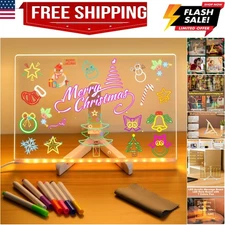 LED Note Board with Colors, Lighted Acrylic Dry Erase Board, Acrylic Message ...