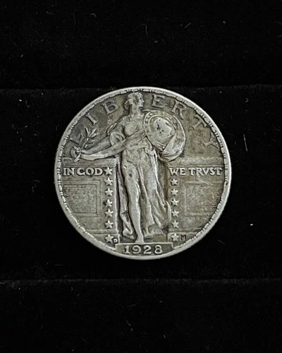 1928 "D" Standing Liberty Quarter 25c US Coin Denver Ungraded