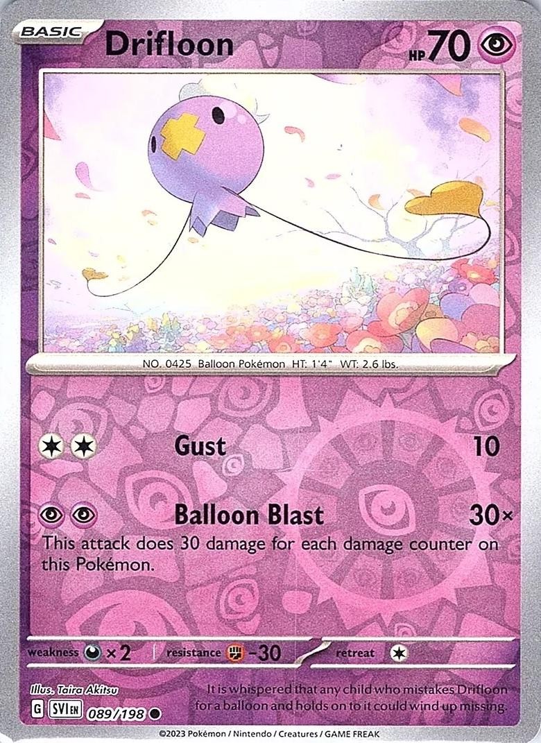 Pokemon Drifloon [Scarlet & Violet Base Set - 089/198] Reverse Holofoil NM FR...
