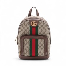 Gucci GG Supreme Ophidia PVCx leather Backpack Beige 547965