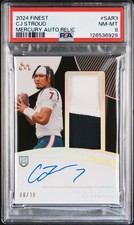 2024 TOPPS FINEST MERCURY STROUD AUTOGRAPHED RELICS #SAR3 CJ STROUD 8/10 PSA 8