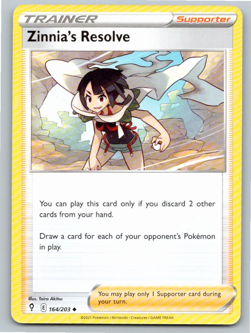 2021 POKEMON ZINNIA'S RESOLVE EVOLVING SKIES 164/203 UC NM A61193 FREE S&H