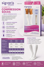 Sigvaris 602CMSW00 18-25mmHg Womens Closed Toe Knee High Medium, White