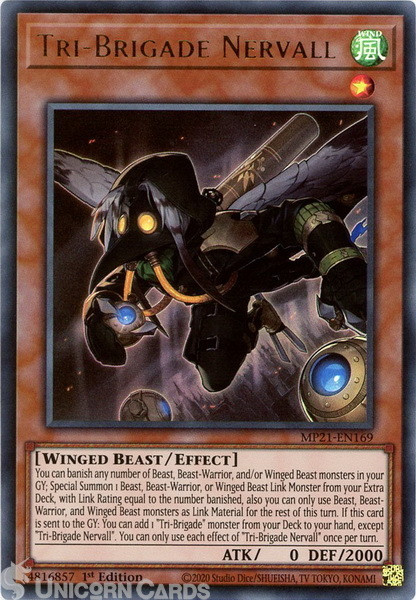 MP21-EN169 Tri-Brigade Nervall Ultra Rare 1st Edition Mint YuGiOh Card