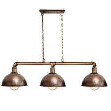 3 Way Pipe Ceiling Pendant Light Industrial Rustic Bar Kitchen Island Lights UK