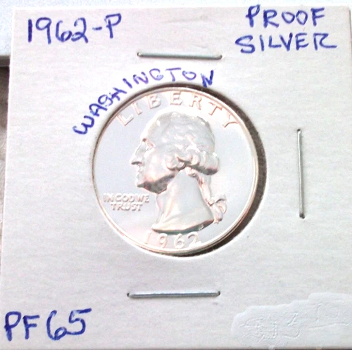 1962 PHILADELPHIA PROOF SILVER WASHINGTON QUARTER IN HIGH END PROOF CONDITION