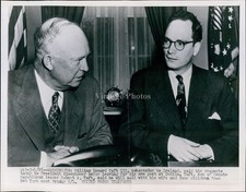 1945 William Howard Taft Iii President Eisenhower Visit Politics 7X9 Press Photo