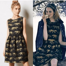 Rare beautiful Anthropologie panthere dress size 2