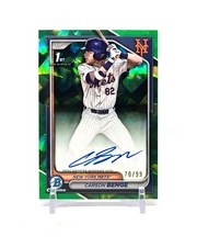 2024 Bowman Draft Sapphire Chrome Carson Benge Green Refractor Auto /99