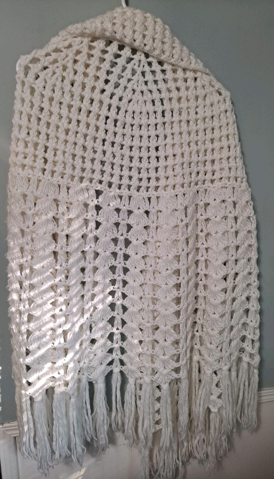 Vintage Handmade Collared Buttoned Crocheted Cape… - image 6