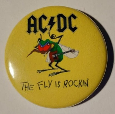 1x AC/DC Button Hardrock Heavy Metal Highway to hell 666
