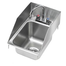 Krowne 12" x 18" Drop-In Hand Sink with Side Splashes 5" Deep Bowl HS-1225