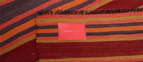 Traditional Vintage Hand Woven Carpet 4'11" x 7'6" Wool Kilim Area Rug - Picture 7 of 7