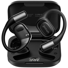 Open Ear Headphones, Bluetooth 5.4 Wireless Earbuds with LED Display, Snug Fi