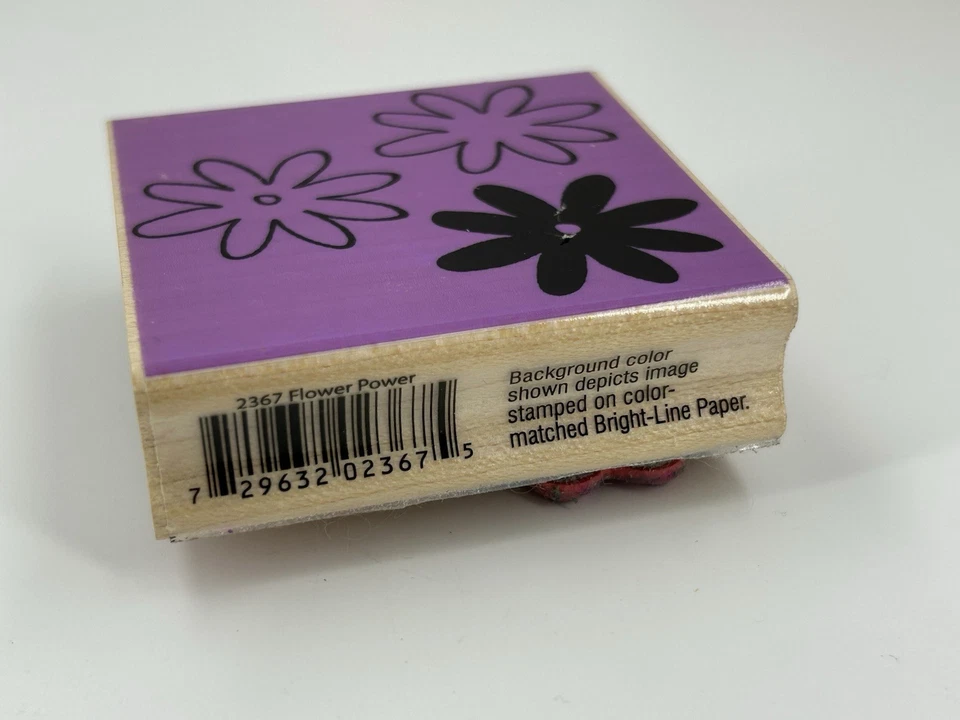 Hampton Art Night Line 2367 Flower PowerWood Mount Rubber Stamp - Image 3 of 4
