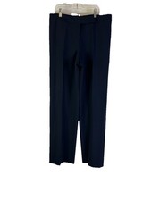 Escada EU 38 Womens 6 Wool Straight Leg Dress Pants Slacks Navy Quiet Luxury