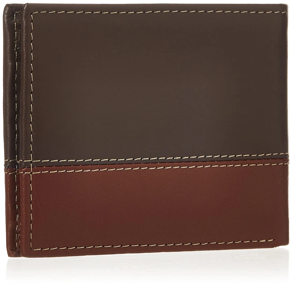 Men's Leather Passcase Bifold Wallet Hybrid, Brown/Cognac, One Size - Image 2 of 4