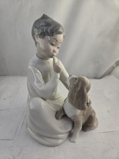 Lladró #4522 Boy with Dog "Shhh" Porcelain Figurine — listing 4