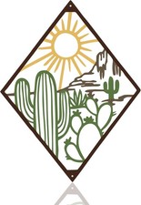 Therwen Metal Cactus Wall Decor Natural Themed Art Plant Colorful