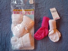 5 Pair Infants 0-9 Months Socks 3 Pair White Cozy  2 Pair Cotton 1White  1Pink