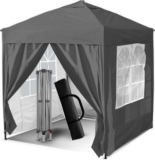 Pop Up Gazebo Grey 3x3m Structure Easy Set Up Waterproof Weather Resistant