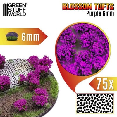 Green Stuff World Blumenbüschel Tufts Violette Blumen 6mm Flowers Blossom
