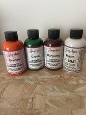 Angelus Acrylic Leather Paint 4oz, Difference 4 Colors, New