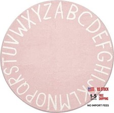 Round Kids Play Rug Alphabet Nursery Area Rug Extra Large Soft Crawling Play