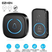 Ezhen Wireless Waterproof 984-Feet Remote 60 Melodies Smart Door Bell