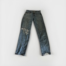 American Eagle Jeans 90s Straight Size 00 Distressed Mid-Rise Faded Medium Wash