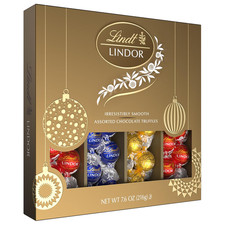 LINDOR Assorted Chocolate Candy Truffles Modern Gift Box, Assorted Chocolate Can