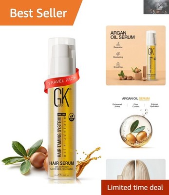 Luxury Argan Oil Hair Serum - Travel Size 0.34 oz with 72-Hour Frizz Control