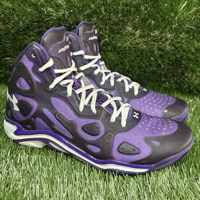 US Mens Size 12.5 - Under Armour Micro G Anatomix Spawn purple/white BB sneakers