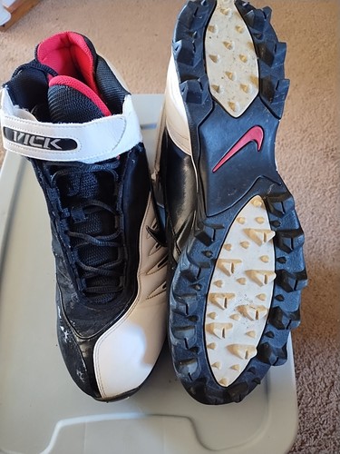 NIKE AIR ZOOM Michael Vick 2007 Cleats (Sz 13) Blk/Wht - Picture 14 of 24