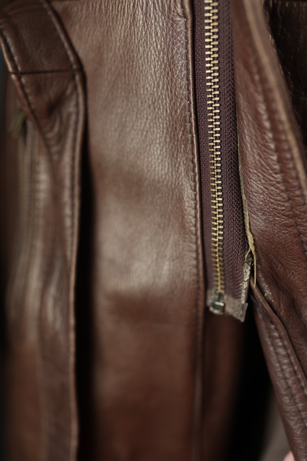 Vintage 70s Bermans Brown Trench Coat Men 40 Zip Button Belt Western Steampunk